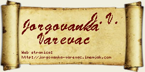 Jorgovanka Varevac vizit kartica